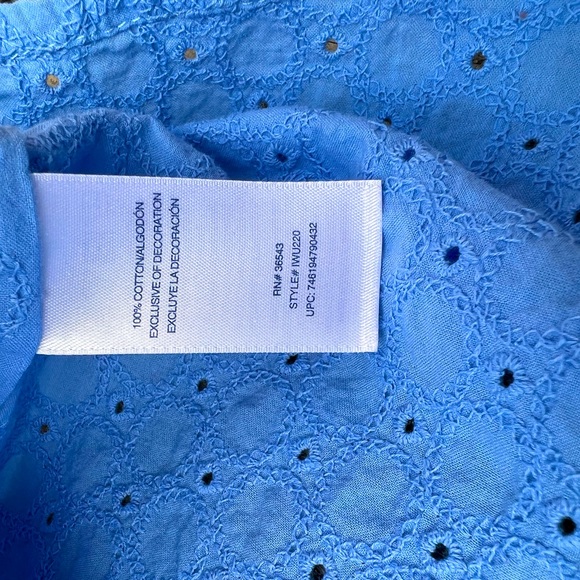 IZOD Eyelet Sleeveless Cotton Tank Top - size Small - Picture 3 of 3